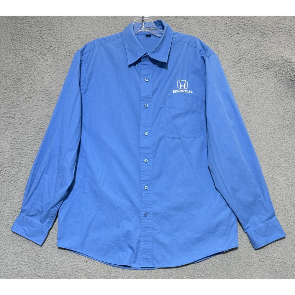 Honda x Port Authority long sleeve button Blue Employee shirt Mens size Large